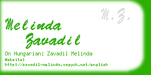 melinda zavadil business card